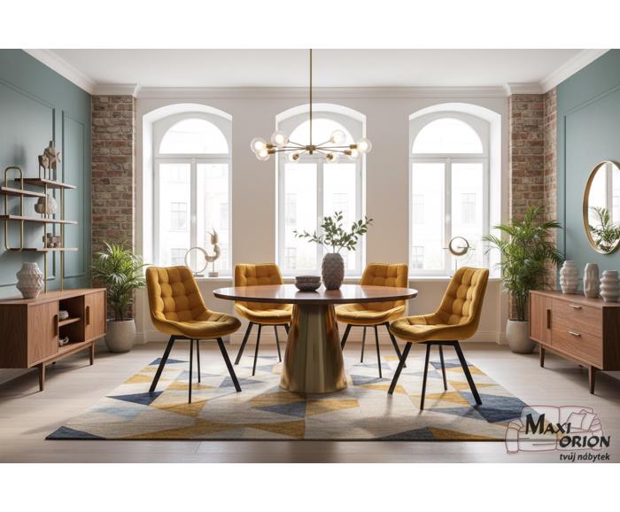 Ukázka interiéru – otočná jídelní židle Moty Velvet 