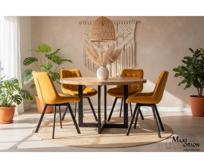 Ukázka interiéru – otočná jídelní židle Moty Velvet 