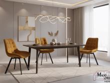 Fotogalerie Otočná jídelní židle Moty Velvet - Curry 