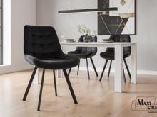 Fotogalerie Otočná jídelní židle Moty Velvet - Černá 