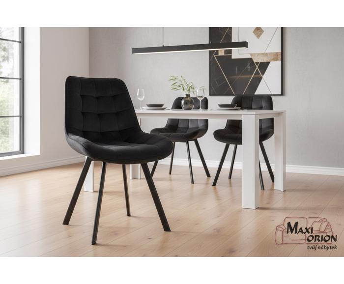 Fotogalerie Otočná jídelní židle Moty Velvet - Černá 