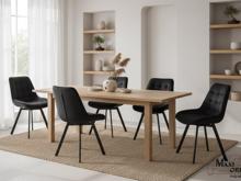 Fotogalerie Otočná jídelní židle Moty Velvet - Černá 