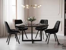 Fotogalerie Otočná jídelní židle Moty Velvet - Černá 