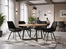 Fotogalerie Otočná jídelní židle Moty Velvet - Černá 