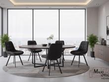 Fotogalerie Otočná jídelní židle Moty Velvet - Černá 