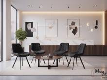 Fotogalerie Otočná jídelní židle Moty Velvet - Černá 