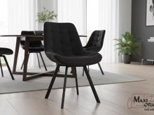 Fotogalerie Otočná jídelní židle Moty Velvet - Černá 