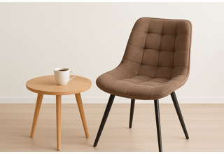 Otočná jídelní židle Moty Velvet - béžová 