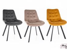 Fotogalerie Otočná jídelní židle Moty Velvet - tmavě béžová 