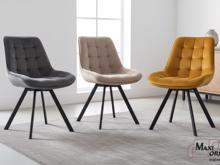 Fotogalerie Otočná jídelní židle Moty Velvet - tmavě béžová 