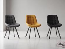 Fotogalerie Otočná jídelní židle Moty Velvet - tmavě béžová 