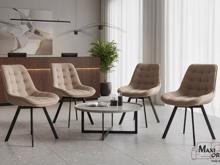 Fotogalerie Otočná jídelní židle Moty Velvet - tmavě béžová 