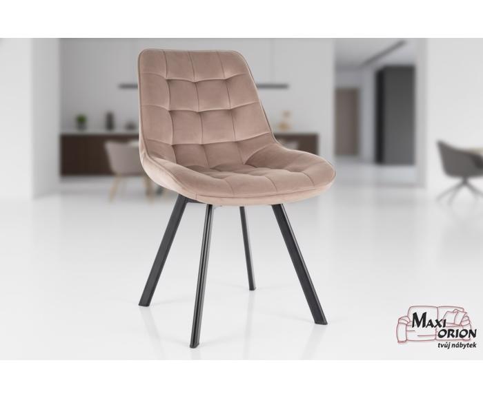 Fotogalerie Otočná jídelní židle Moty Velvet - tmavě béžová 