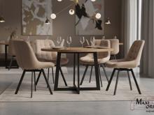 Fotogalerie Otočná jídelní židle Moty Velvet - tmavě béžová 