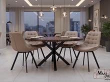 Fotogalerie Otočná jídelní židle Moty Velvet - tmavě béžová 