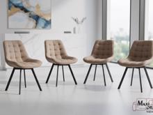 Fotogalerie Otočná jídelní židle Moty Velvet - tmavě béžová 