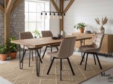 Fotogalerie Otočná jídelní židle Moty Velvet - tmavě béžová 