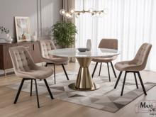 Fotogalerie Otočná jídelní židle Moty Velvet - tmavě béžová 