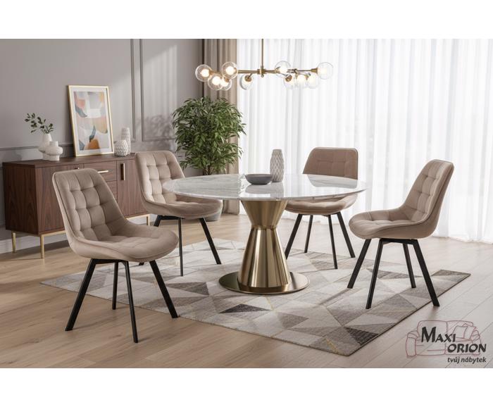 Otočné židle Moty Velvet – ukázka interiéru