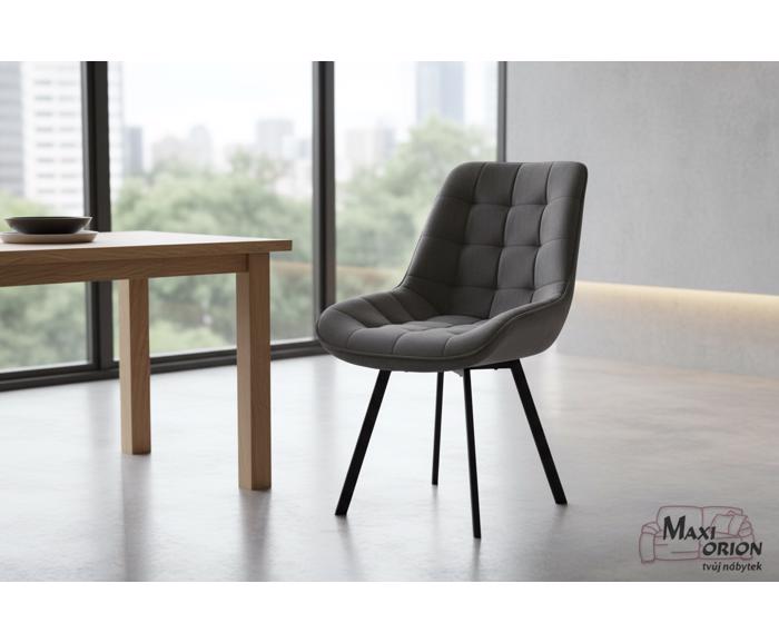 Fotogalerie Otočná jídelní židle Moty Velvet - šedá 