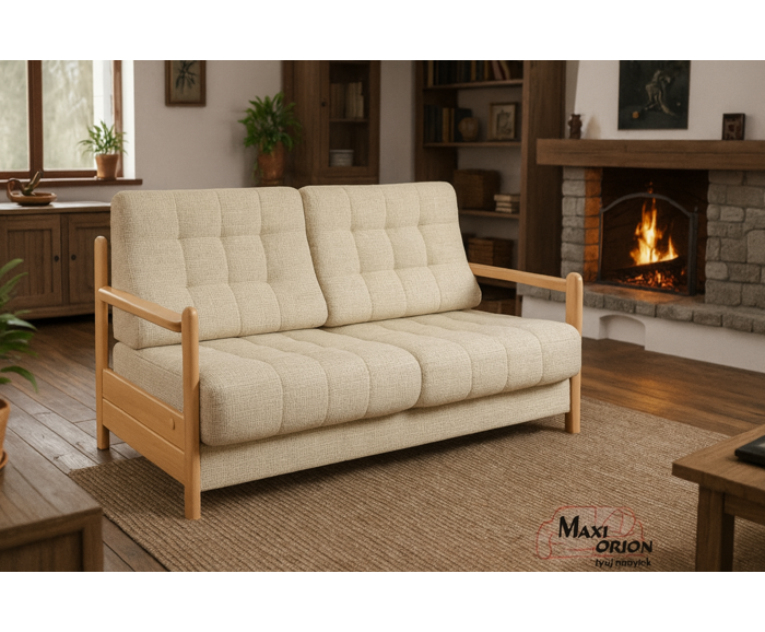 Ukázka interiéru - takto může vypadat Vaše pohovka Barbora z masivu s úložným prostorem