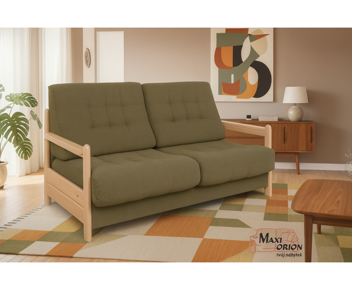 Ukázka interiéru - takto může vypadat Vaše pohovka Barbora z masivu s úložným prostorem