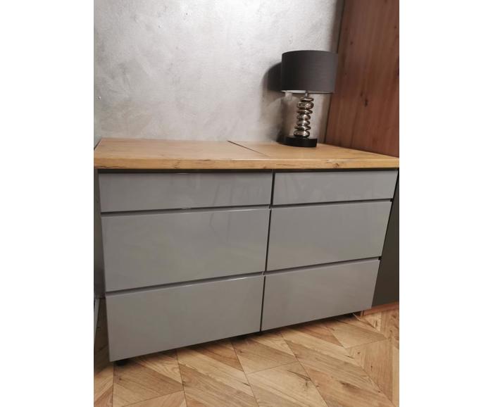 Fotogalerie D60S3 (60 cm), spodní skříňka šuplíková kuchyňské linky Aspen- šedá - s pracovní deskou - výprodej