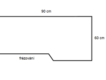 Fotogalerie Kuchyňská pracovní deska 38 mm hloubky 60cm / délky 90 cm - Dark Atelier- ohraněná z pravé strany