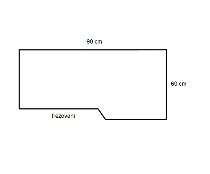 Fotogalerie Kuchyňská pracovní deska 38 mm hloubky 60cm / délky 90 cm - Dark Atelier- ohraněná z pravé strany