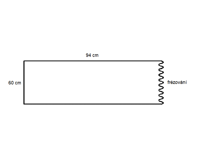 Fotogalerie Kuchyňská pracovní deska 38 mm hloubky 60cm / délky 94 cm - Dark Atelier- ohraněná z levé strany