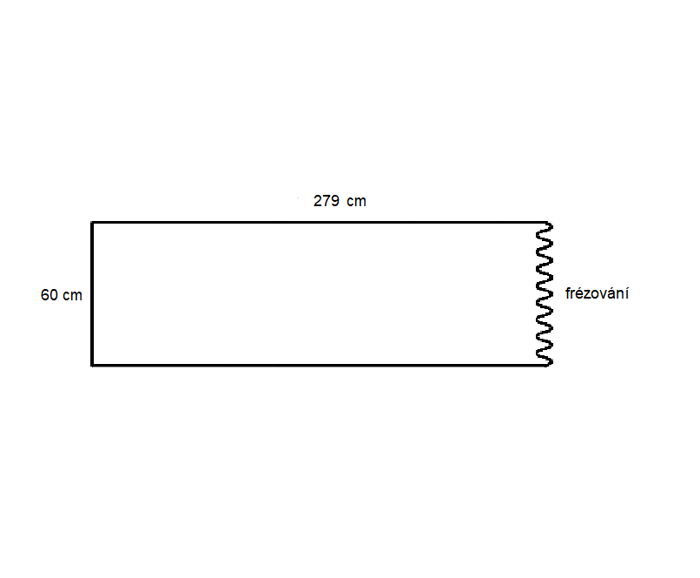 Fotogalerie Kuchyňská pracovní deska 38 mm hloubky 60cm / délky 279 cm - Dark Atelier- ohraněná z levé strany