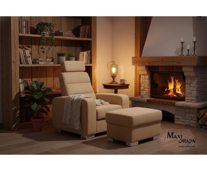 Ukázka interiéru – takto může vypadat Vaše křeslo Broadway s taburetem Broadway – v nabídce