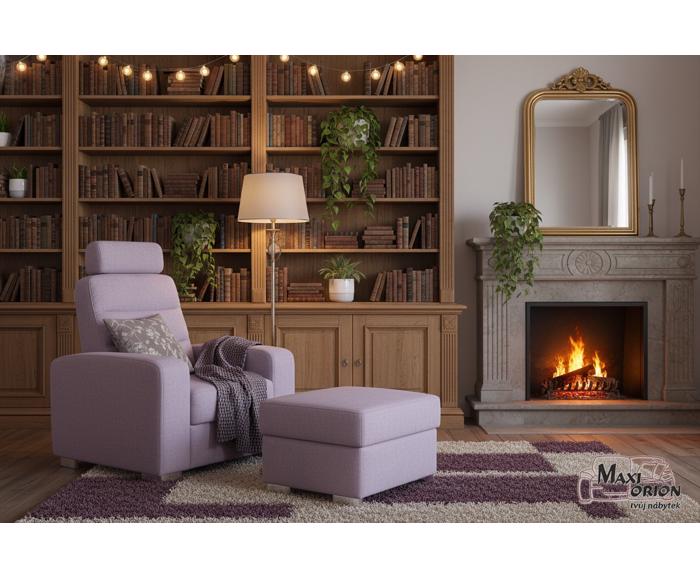 Ukázka interiéru – takto může vypadat Vaše křeslo Broadway s taburetem Broadway – v nabídce