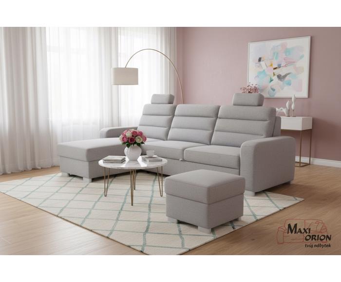 Ukázka interiéru – takto může taburet Broadway doplnit sedací soupravu Broadway – v nabídce