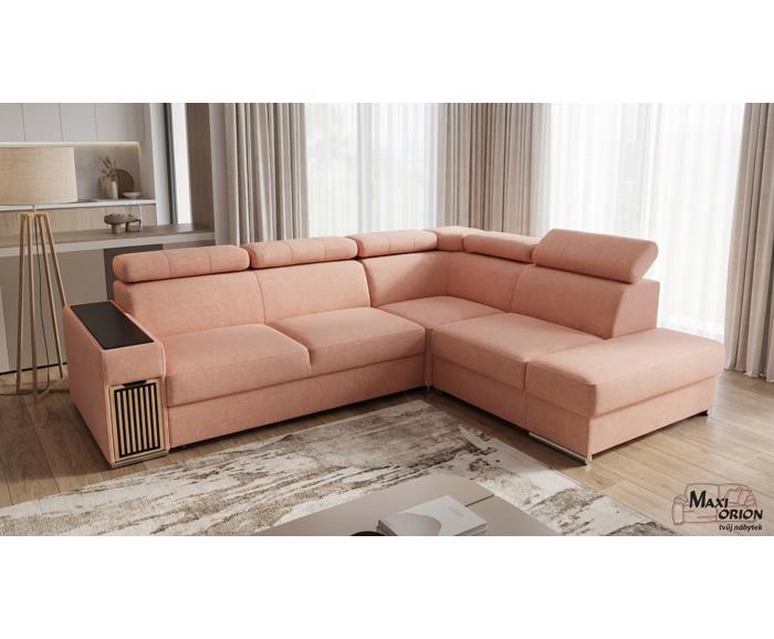 Rozkládací rohová sedací souprava Metrix IV s výsuvným barem a úložným prostorem - výběr barev