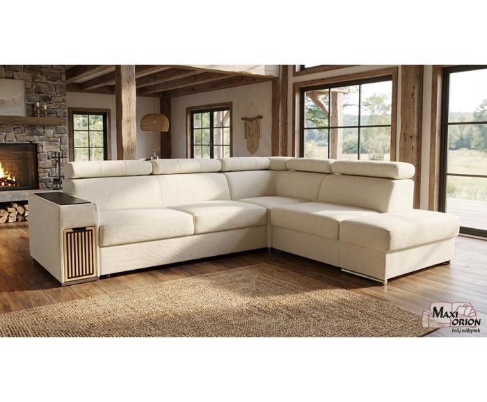 Rozkládací rohová sedací souprava Metrix IV s výsuvným barem a úložným prostorem - výběr barev