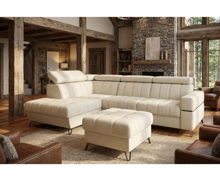 Taburet Metrix jako doplněk sedací soupravy ( v nabídce ) - prošití positano, ukázka interiéru