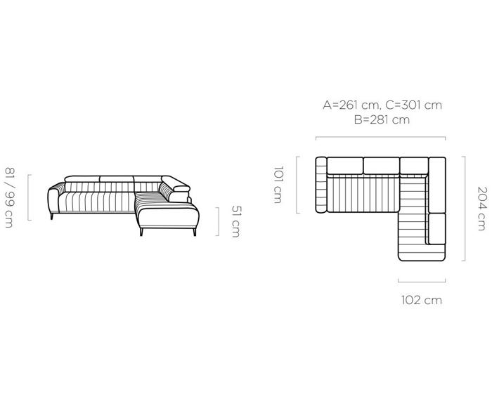 Fotogalerie Rohová sedací souprava Sleep 140 na každodenní spaní  - výběr potahů