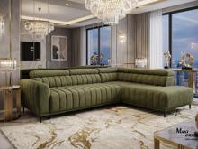 Fotogalerie Rohová sedací souprava Sleep 140 na každodenní spaní - olivová