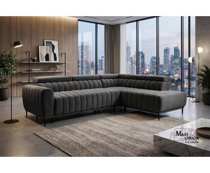 Ukázka interiéru - Rohová sedací souprava Sleep 140 na každodenní spaní - šedá