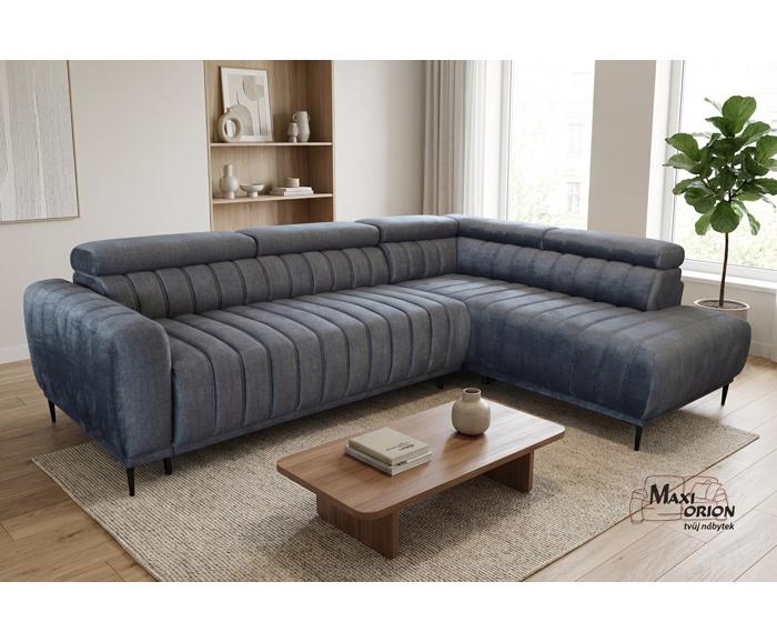 Ukázka interiéru - Rohová sedací souprava Sleep 140 na každodenní spaní - šedá