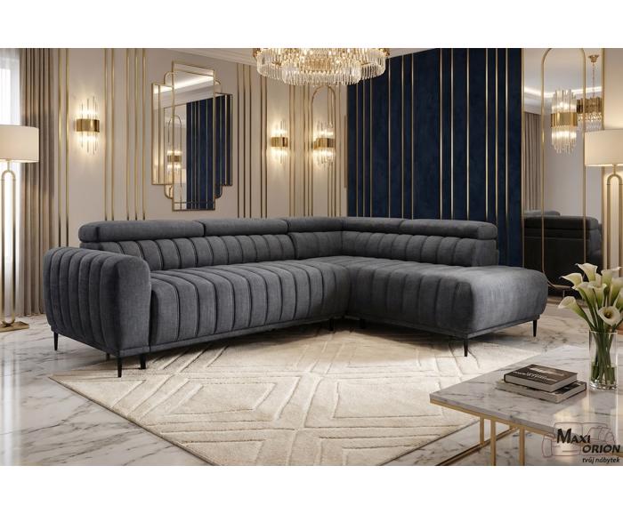 Ukázka interiéru - Rohová sedací souprava Sleep 140 na každodenní spaní - šedá