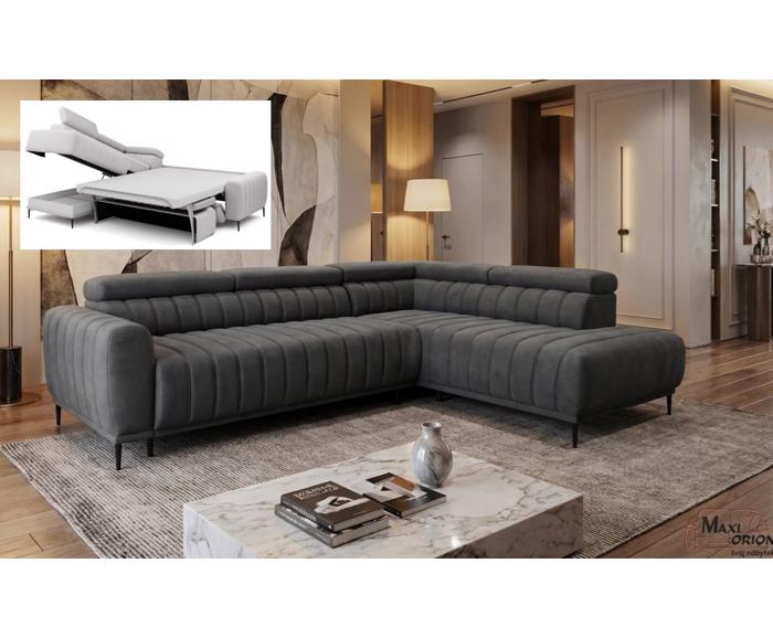 Ukázka interiéru - Rohová sedací souprava Sleep 140 na každodenní spaní - šedá