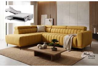 Ukázka interiéru - Rohová sedací souprava Sleep 140 na každodenní spaní - výběr potahů