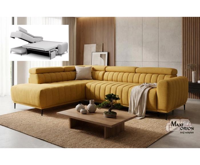 Ukázka interiéru - Rohová sedací souprava Sleep 140 na každodenní spaní - výběr potahů