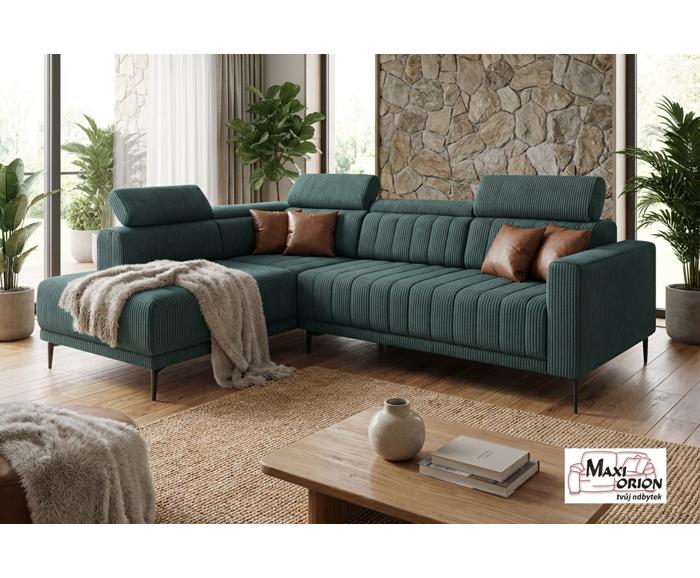 Fotogalerie Rohová sedací souprava Sleep 140 na každodenní spaní - žebrovaný potah