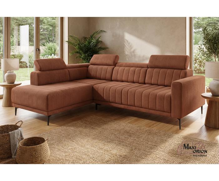 Fotogalerie Rohová sedací souprava Sleep 140 na každodenní spaní - žebrovaný potah