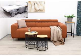 Rozkládací pohovka na každodenní spaní Sleep - 140 hořčicová