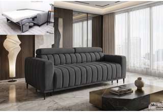 Rozkládací pohovka na každodenní spaní Sleep - 140 tmavě šedá