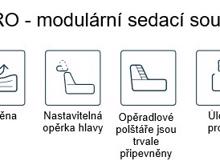 Fotogalerie Rohová sedací souprava Aviro ve tvaru U s širokým otomanem - výběr potahů